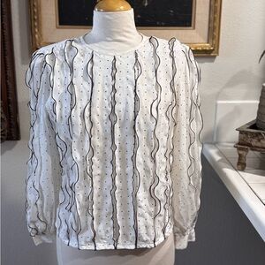 Vintage Tokyo Designer Silk Blouse 
Polka Dot & Textured Stripe | Made in Japan